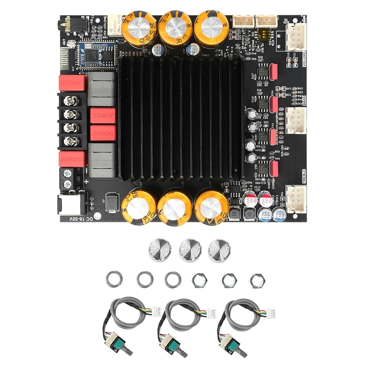ZK-3002T PRO 18-50V 3002T PRO QCC3034 Digital Sound Amplifier Board 2.0 Channel 300W+300W Audio Amp Module(Type C)