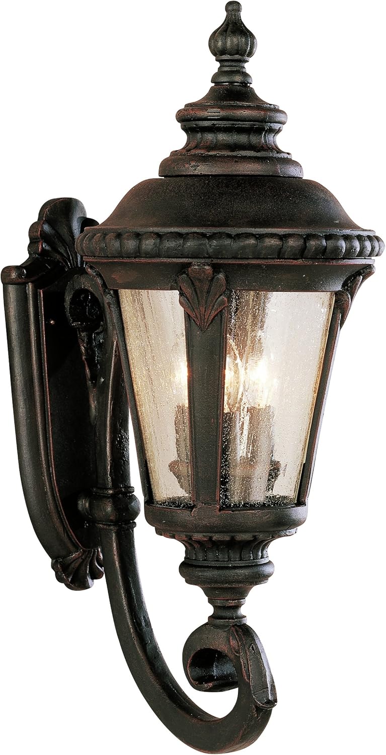 Trans Globe Imports 5041 RT Traditional Three Light Wall Lantern from Commons Collection in Bronze / Dark Finish,,25