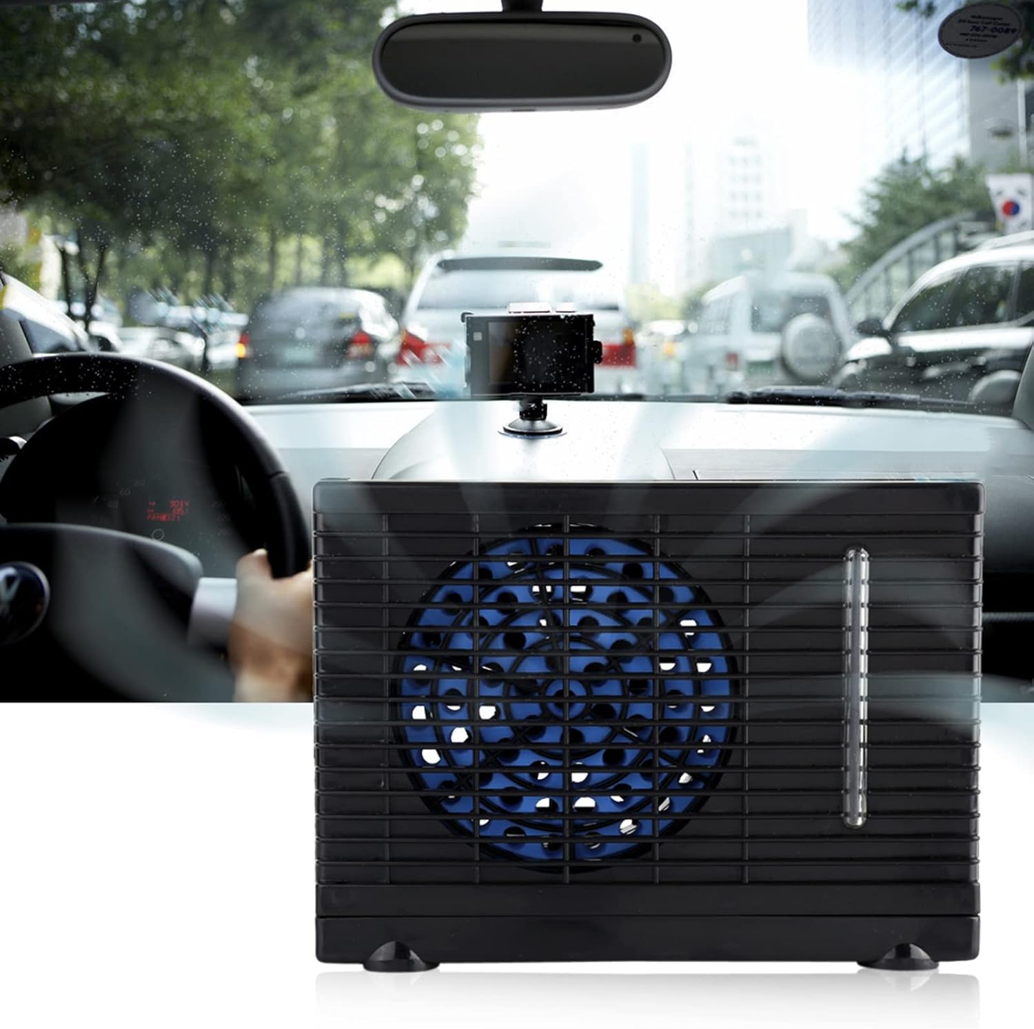 Car Air Conditioner Fan, DC 12V Water Cooling Air Conditioning Fan Cooler Portable Mini Air Cooler Evaporative Water Cooler Cooling Fan for Car Truck Home