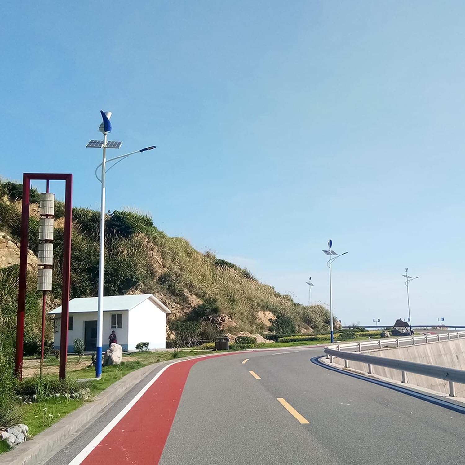 2KW 12V 24V Wind Energy Generator Kit Spiral Wind Vertical Turbine Generator with MPPT Controller/Charge Controller for Family Use (Color : B, Size : 24v)