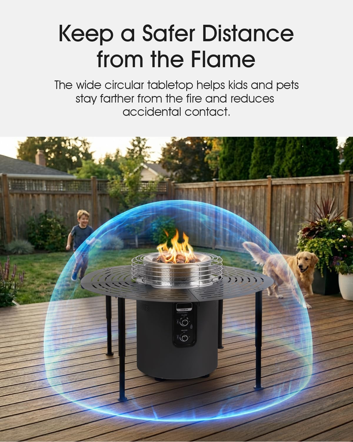 Surround Extension Table for Ninja Fireside360 Outdoor Heater & Fire Pit (OF100/OF101), Carbon Steel, 45.87