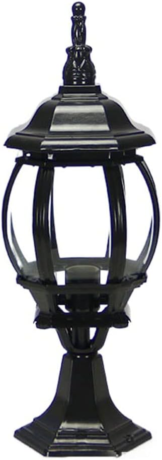 Post Light Fixture, Lawn Outdoor Light Waterproof Aluminum Housing with Glass, Pier Mount Vintage Post Lamp Fence Post Deck Lighting Post Cap Light for Garden, Patio, Pathway (1 Pack, Black)