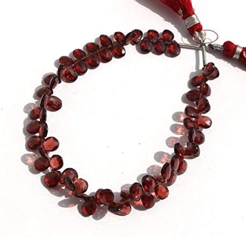 13 inch natural beads strand of 6x4-7x5mm faceted pear mozambique garnet gemstone briolletes beads for DIY jewelry - necklace, bracelet, earring, ring.