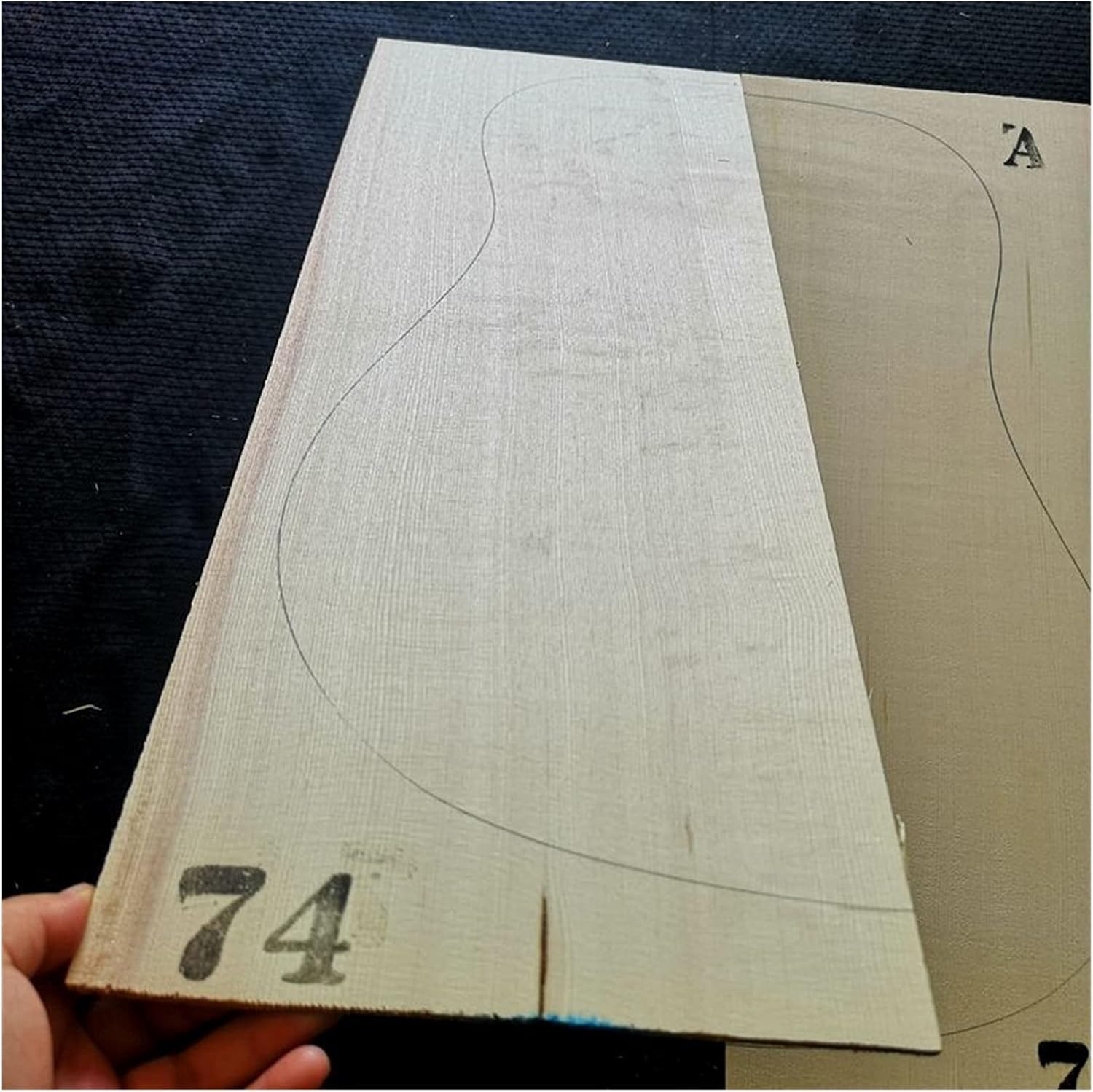 Unfinished Guitar Kit A Claw Pattern German Spruce Veneer Guitar Panel Bear Claw Pattern Deshan Cedar Alpine Spruce Guitar Production Handmade ​Guitar Body (Color : 74)