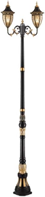 Lights Outdoor 2-Lights E27 Outdoor IP42 Waterproof Pillar Light Garden Lawn Glass High Pole Lantern Light Luxury Die-cast Aluminum Column Lamp Street Courtyard Decorative Post Light Stadium