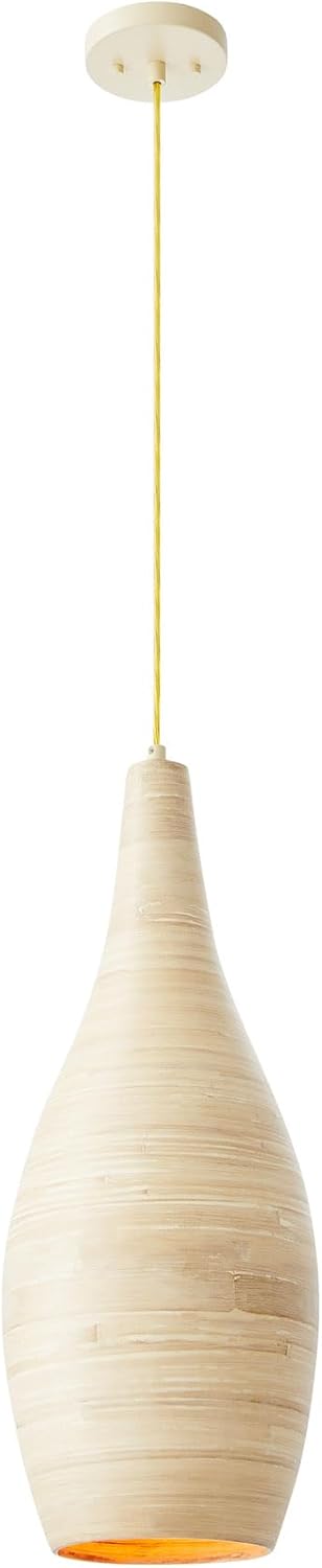Savoy House 7-3097-1-203 Jean Bohemian Transitional Organic Spun Bamboo Pendant, 1-Light 60 Watt, 26