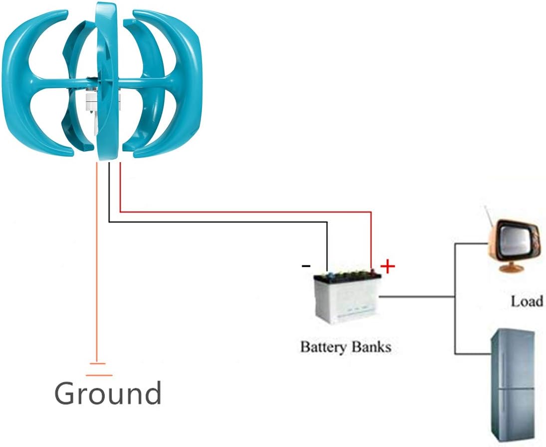 9000W 12V 24V 5 Blades Lantern Wind Turbines Generator Vertical Axis Motor Kit for Home Hybrids Streetlight Use Electromagnetic