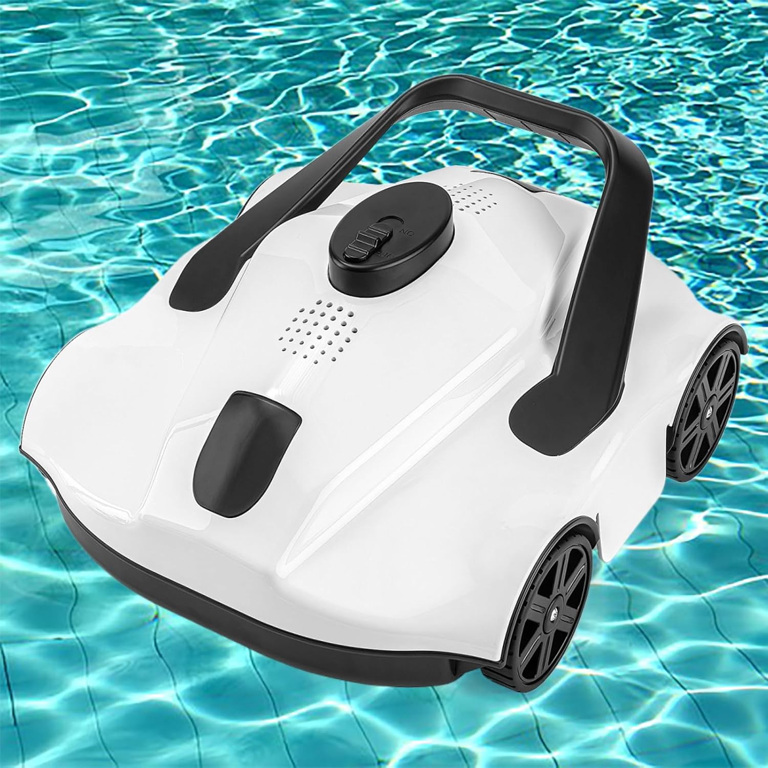Robotic Pool Cleaner, Cordless Pool Vacuum for Above Ground Pool, Lasts up to 130 Mins, Above Ground Pool Vacuum with Self-Parking Function, for Up to 860 Sq.Ft