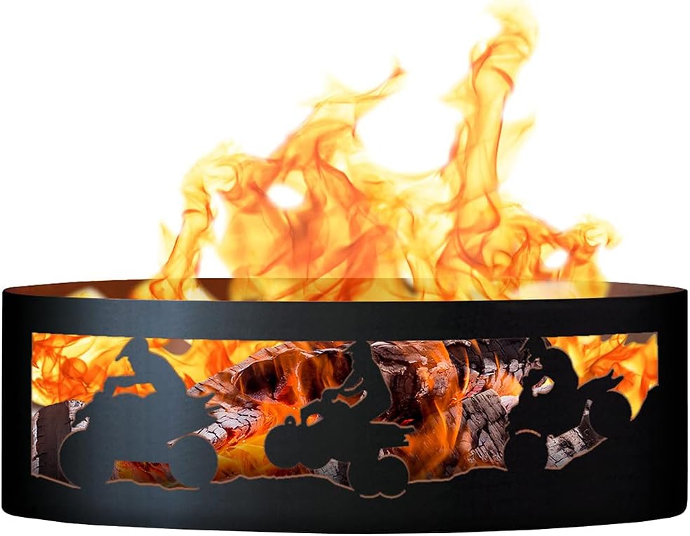 PD Metals ATV01337 ATV Unpainted 12 in. Tall 37 in. Diameter Outdoor Fire Ring - 37 x 37 x 12 in. - Rustic Black Color