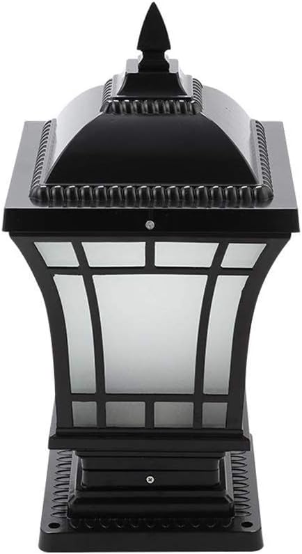 Retro Traditional Victoria Outdoor Landscape Column Lights Fixture Vintage Villa Garden Patio Post Lights Fence Pillar Lamp Lighting E27 Square Table Lamps Waterproof Glass Lantern