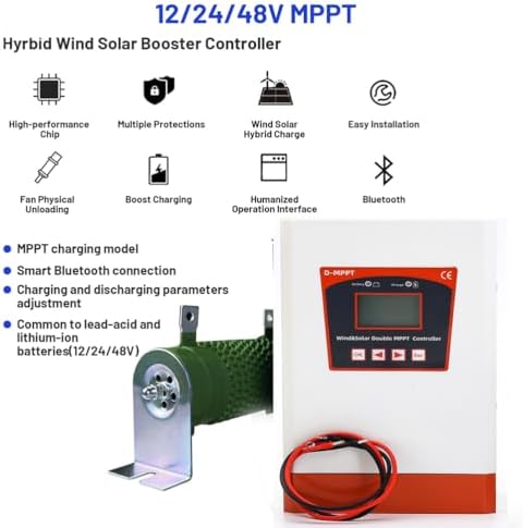24V MPPT 14000W Wind Solar Charge Controller, 30A/40A PWM Battery Regulator, Hybrid Energy Boost for Wind Turbine & Solar System, Efficient Power Management