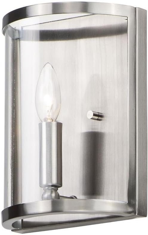 Maxim Sentinel 1 Light Wall Sconce with Satin Nickel Finish