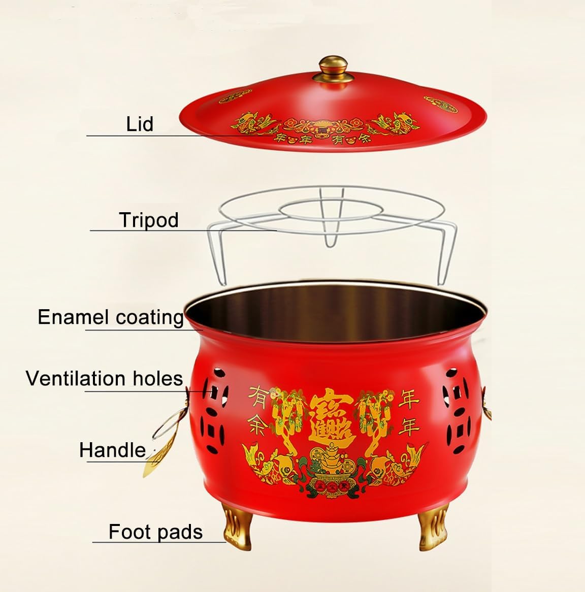 Incinerator, Outdoor Fire Pit, Metal Barrel, Including Tripod, Fire Hook, for Wood, Garden, Backyard, Farm, Patio, Beach(49cm/19in)