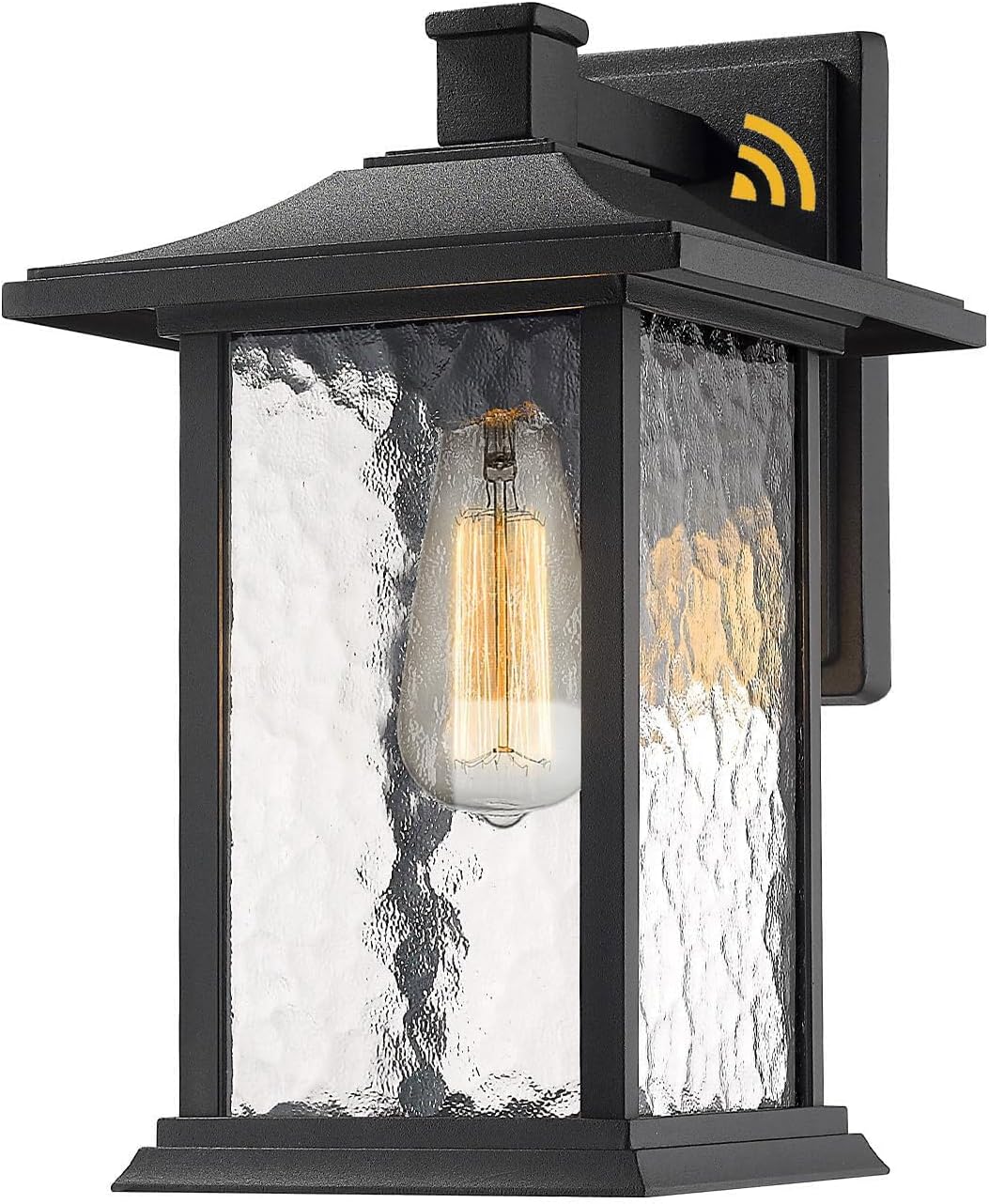 Beionxii Outdoor Light Fixture, 14 inch Dusk to Dawn Exterior Wall Mount Lantern Outside Lights for House Patio, Black Cast Aluminum w/Water Glass - A272W-1PK