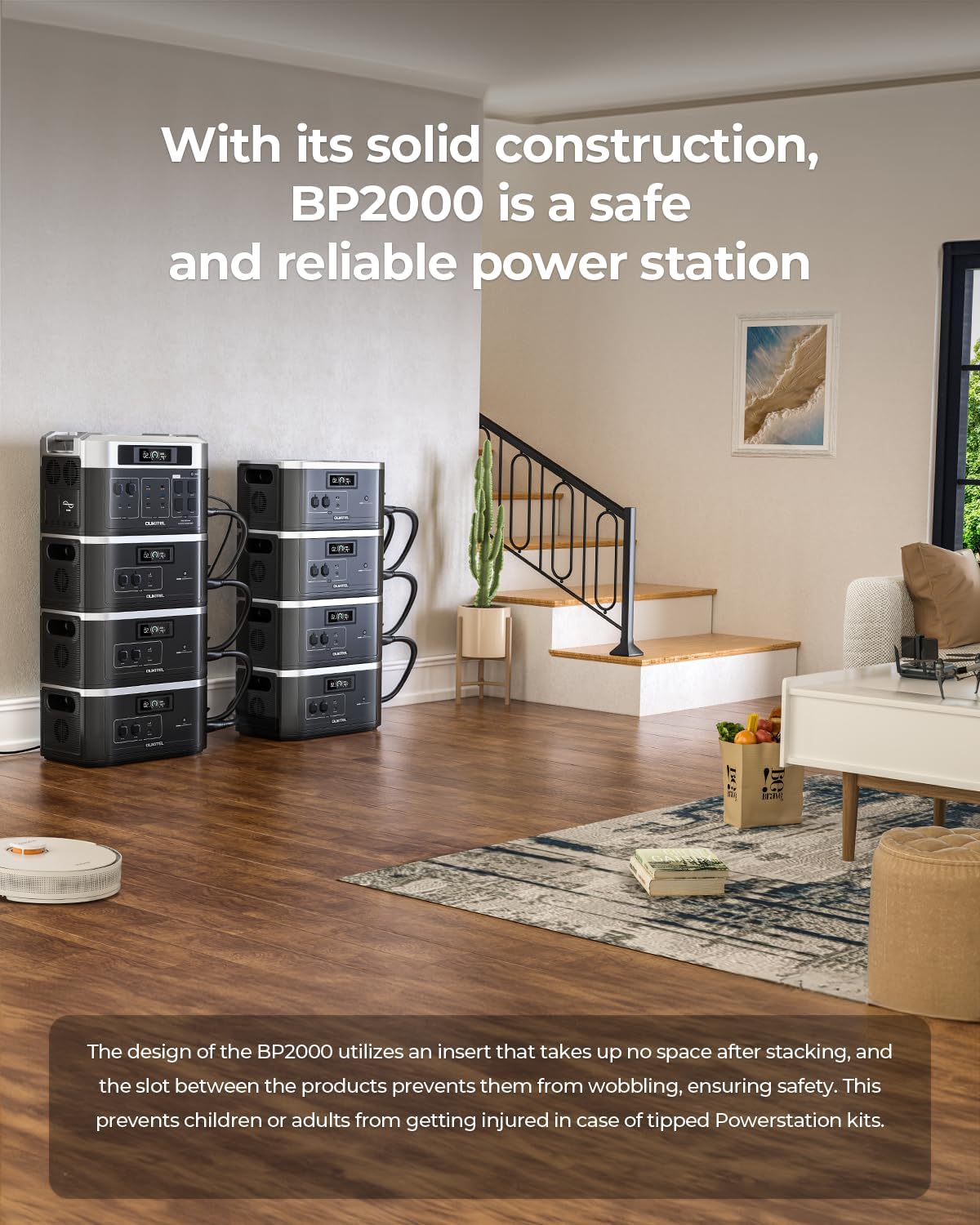 Oukitel BP200 Solar Generator Emergency Home Backup, Camping, Outdoor Battery Backup (BP2000+2*B2000E)