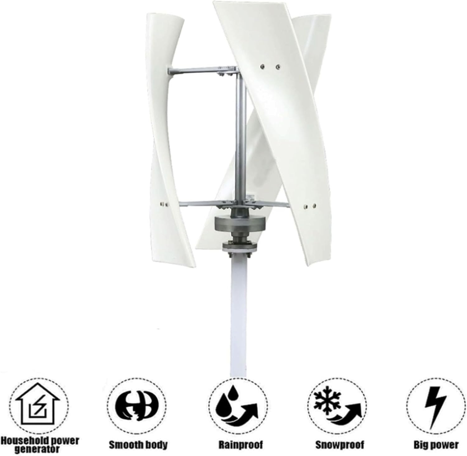 24v, 6000W 12V-220V Wind Turbine Generator Set, 3-Blade Permanent Magnet Suspension Vertical Axis Wind Turbine Generator with Controller, Suitable for RV, Cabin, Boat