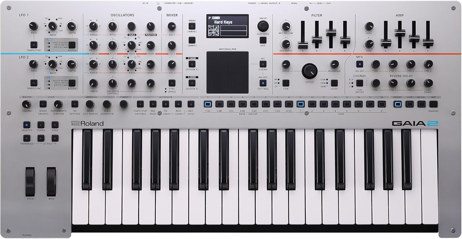 Roland GAIA 2 Synthesizer | Advanced Sonic Capabilities | Hybrid Sound Engine Combining Wavetable & Virtual Analog Synthesis | On-Board Motional Pad