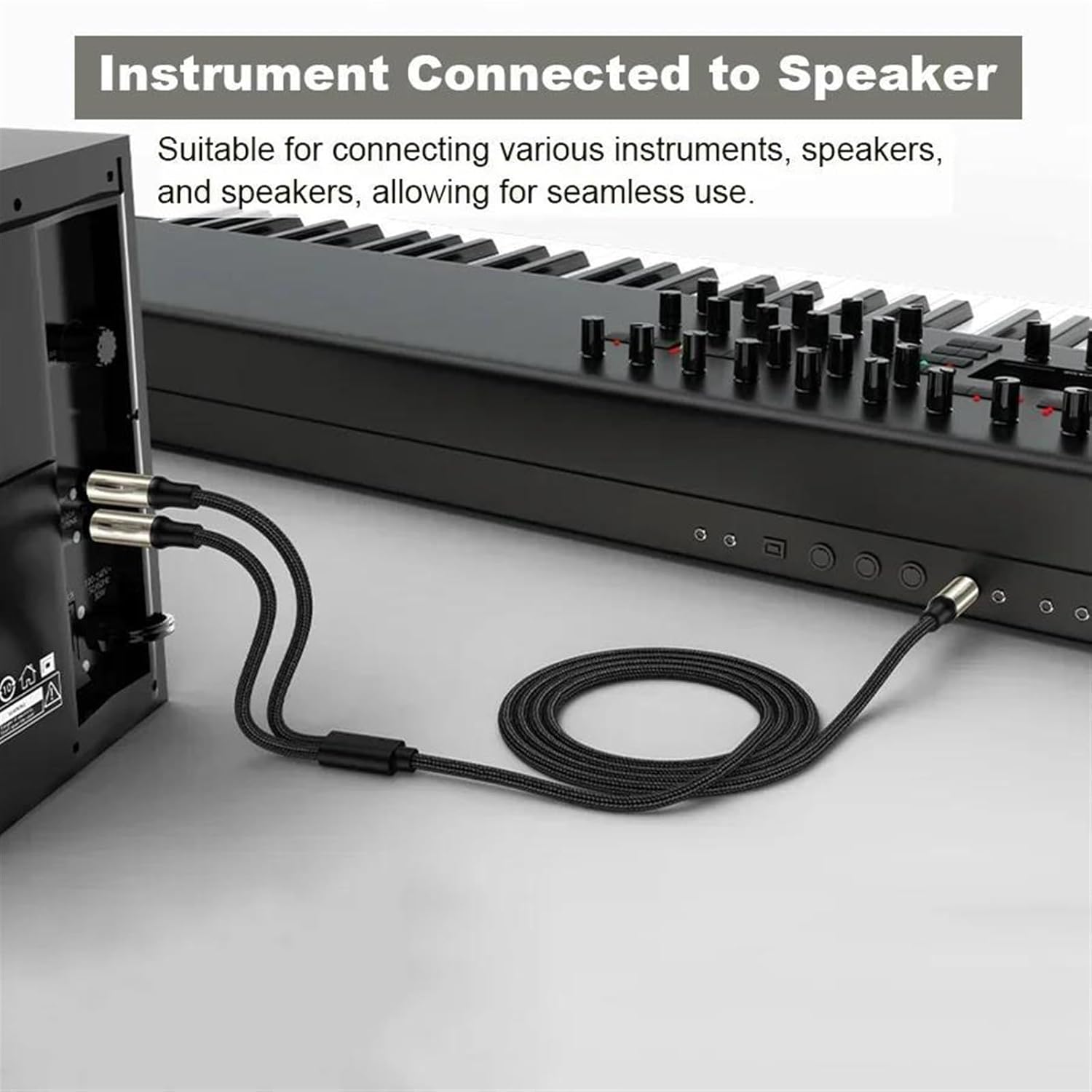 Pro Audio Cable 6.35mm TRS Cable 1/4 Inch TRS Male to Dual 1/4 Inch Male Stereo Y Splitter Cord for Speaker Mixer Amp Guitar(Pack of 3,2m)