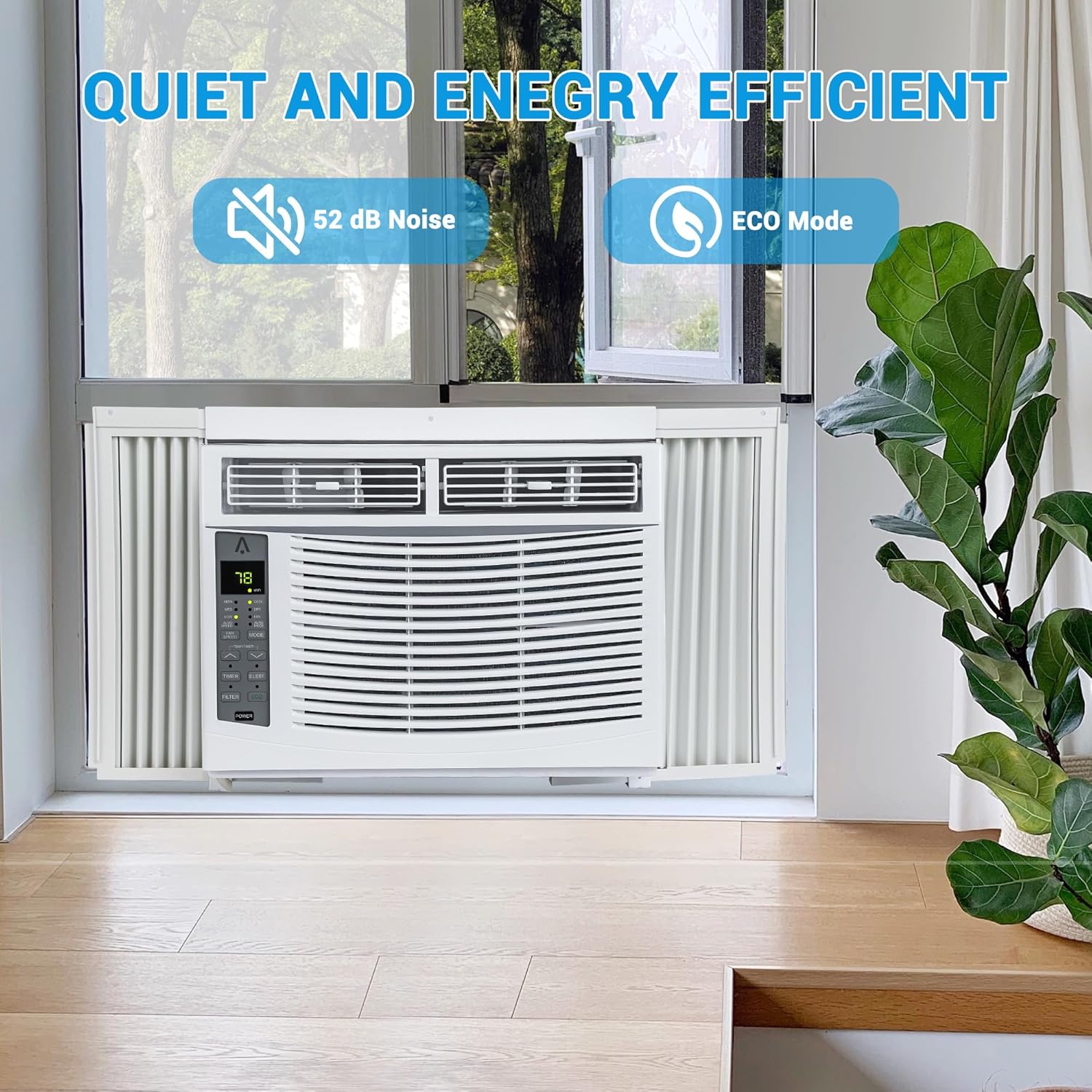 6000 BTU WiFi Window Air Conditioner for Small Rooms - Remote + App Control, UL Certified, Cools 250 Sq.Ft, Bedroom/Office