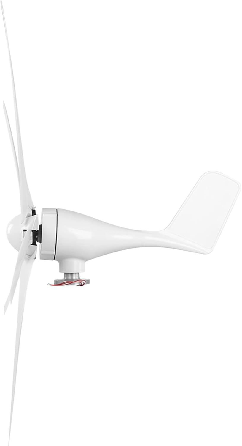 800W Windmill Generator, 5 Blade Small Wind Turbines Kit Industrial Energy Equipment (White 12V)