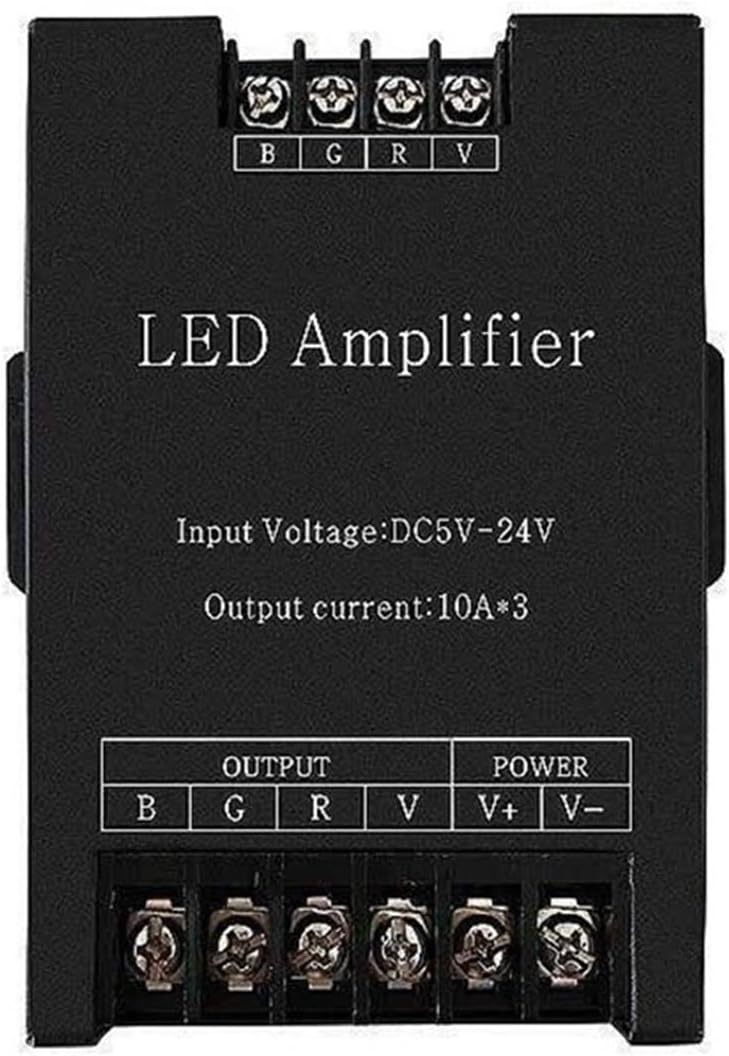 DC5V-24V 30A Iron Case LED Controller Signal Amplifier 3 Channels Suitable for 5050 3528 RGB Light Strip Power Repeater