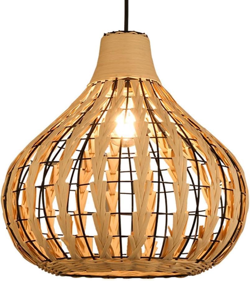 Chandelier Rattan Basket Lamp Shade Beige Or Brown Rattan Cage Metal Pendant Lights E27 Base Natural Modern Ceiling Lighting Fixture