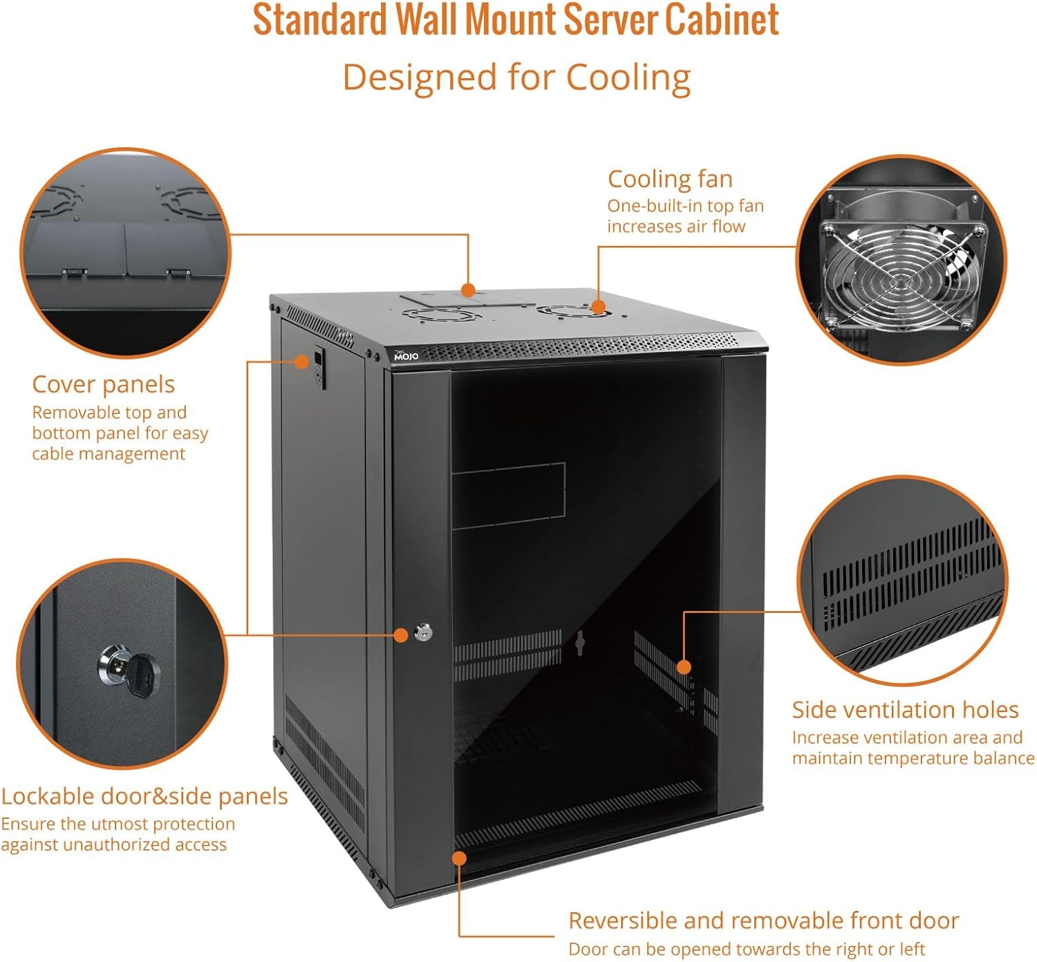 Tecmojo 15U Wall Mount Rack Network Cabinet for 19