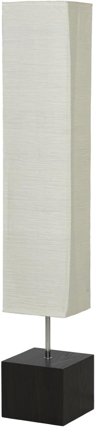 Buu & Morn Modern Floor Lamp with Footswitch, White Paper Shade, Black Wood Base, 57.8 Inch Height, E26 Socket, 120V