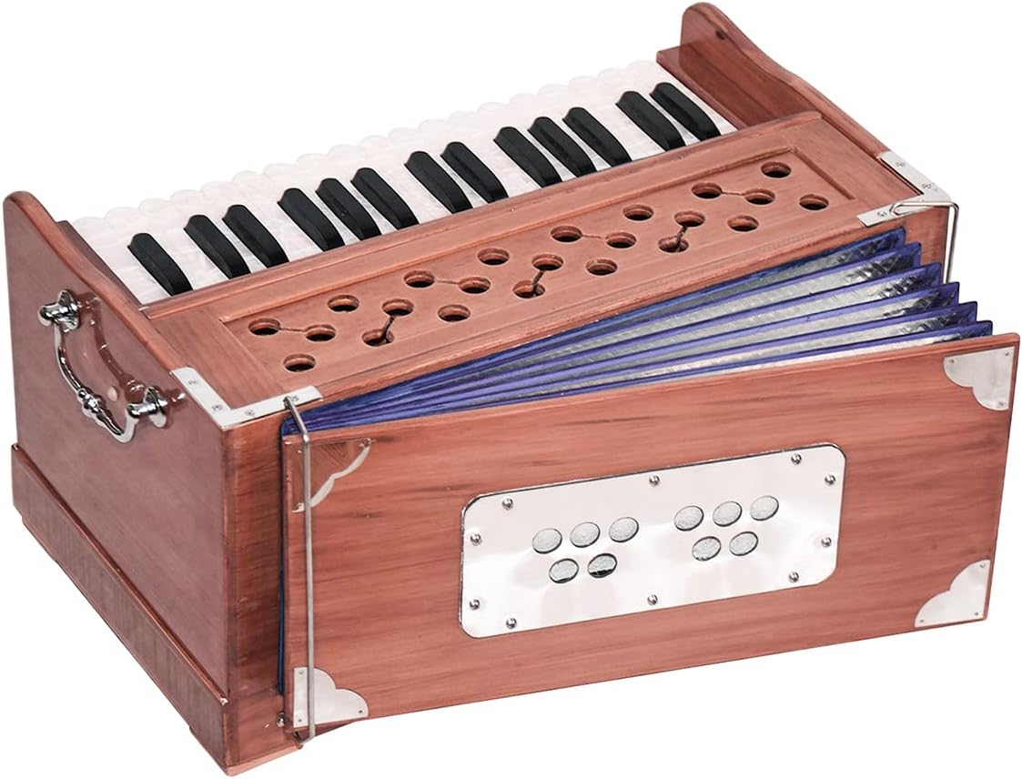 Bhava Lite “Travel” Harmonium | Small, Lightweight | Ethically Sourced, Professionally Tuned & Shipped from US, Handmade in India | Standard Edition Natural
