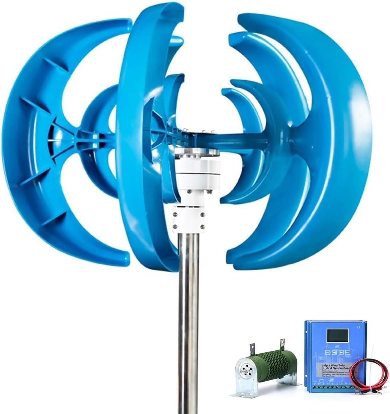 3000W 12V/24V/48V Wind Turbine ， with MPPT Controller High-Efficiency Vertical Wind Generator，Three-Phase AC Permanent Magnet Synchronous (12, Volts)