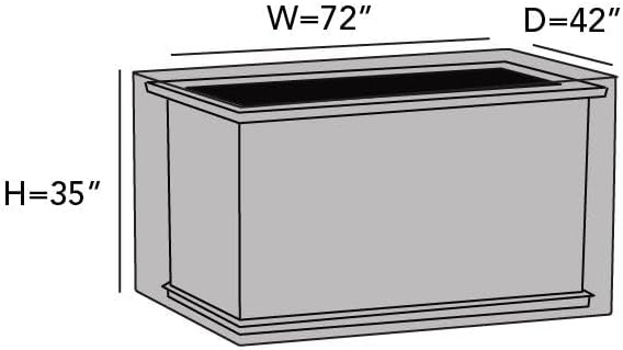 Covermates Rectangular Firepit Cover - Premium Polyester, Weather Resistant, Drawcord Hem, Fire Pit Covers, Rectangular 72W x 42D x 35H, Clay