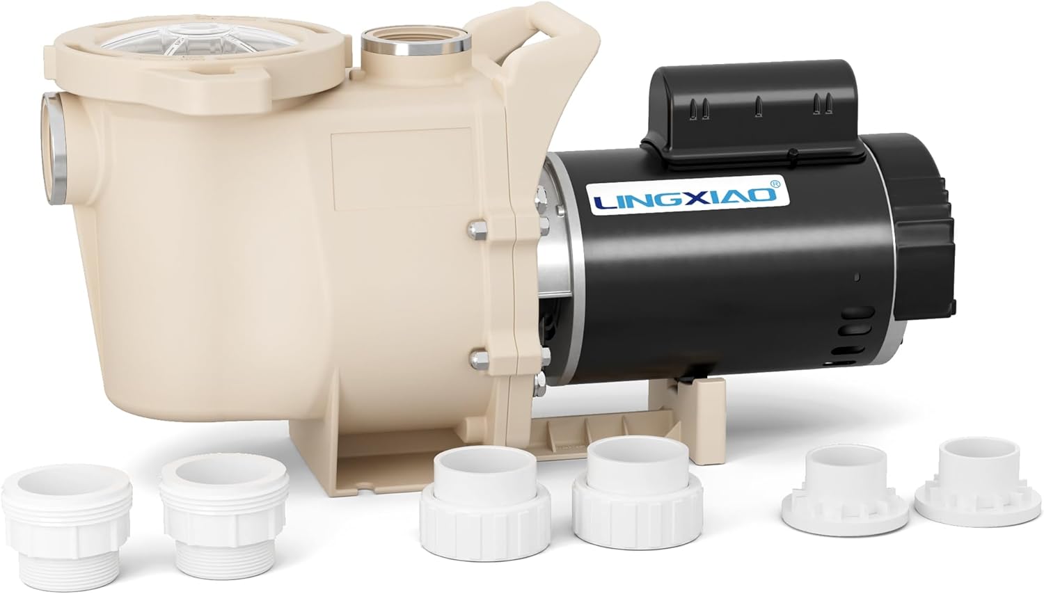 1.5 HP Pool Pump, 6815 GPH High Flow Self Primming Pool Pump Inground, 115V/230V, Low Noise Swimming Pool Pump In/Above Ground with Filter Basket and 2