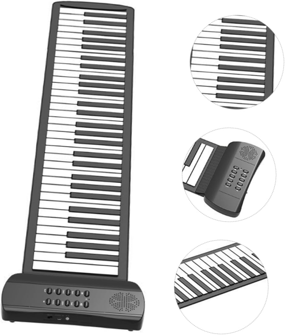 Portable Keys Roll-up Piano Electronic Keyboard High-fidelity Sound for Travel Boys and Girls and Beginners Easy to Carry and Store