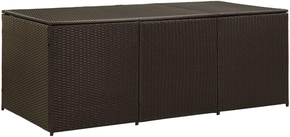 Patio Storage Box,deck box,outdoor storage box,Water resistant PE liner with zipped closure,Moisture proof with elevated feet, Poly Rattan 70.8