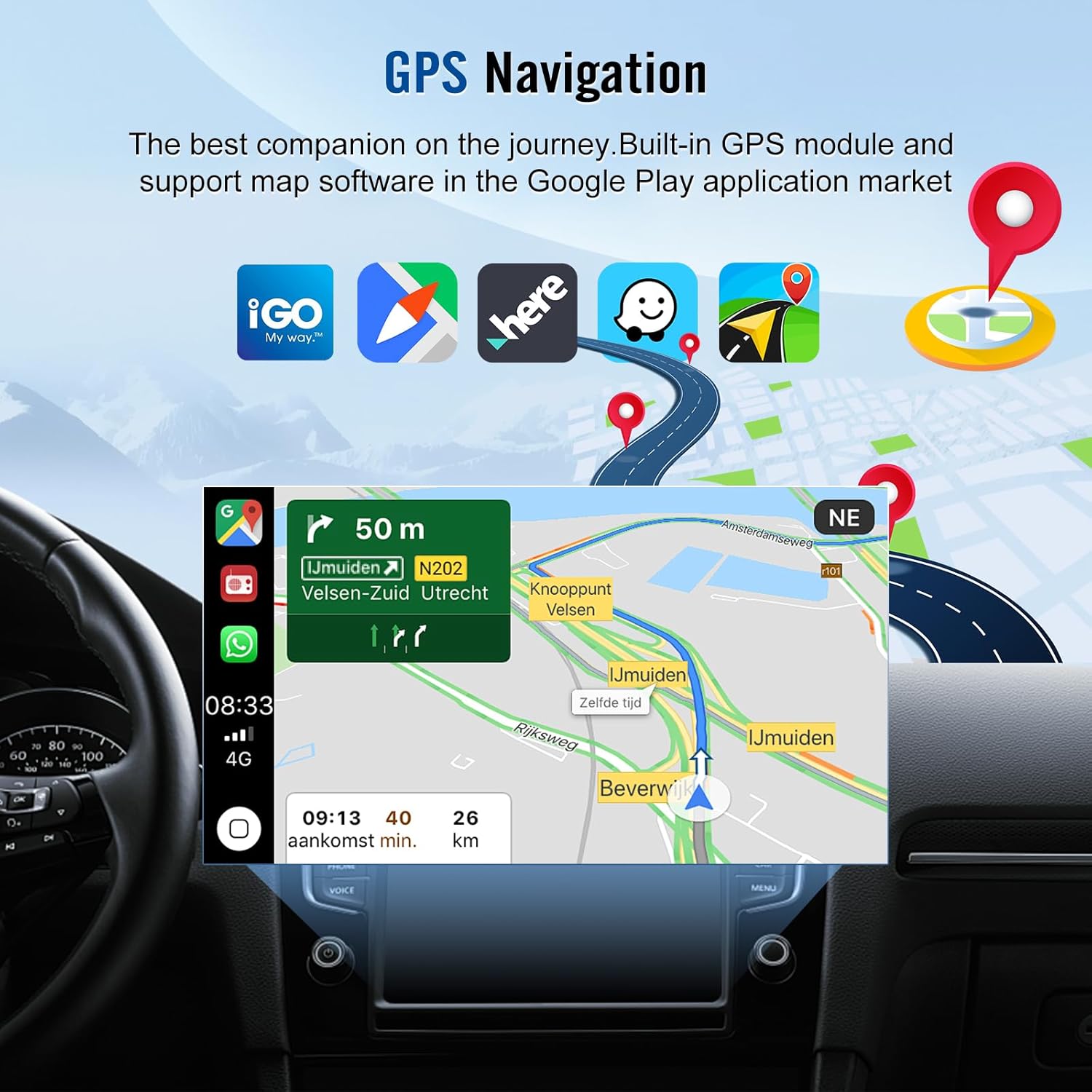 Android 14 4+64GB Car Stereo Radio for Isuzu N Series (NNR/NPR/NPS/NQR) Truck Car Stereo 7 Inch Touch Screen with Wireless Carplay Android Auto AHD Backup Camera