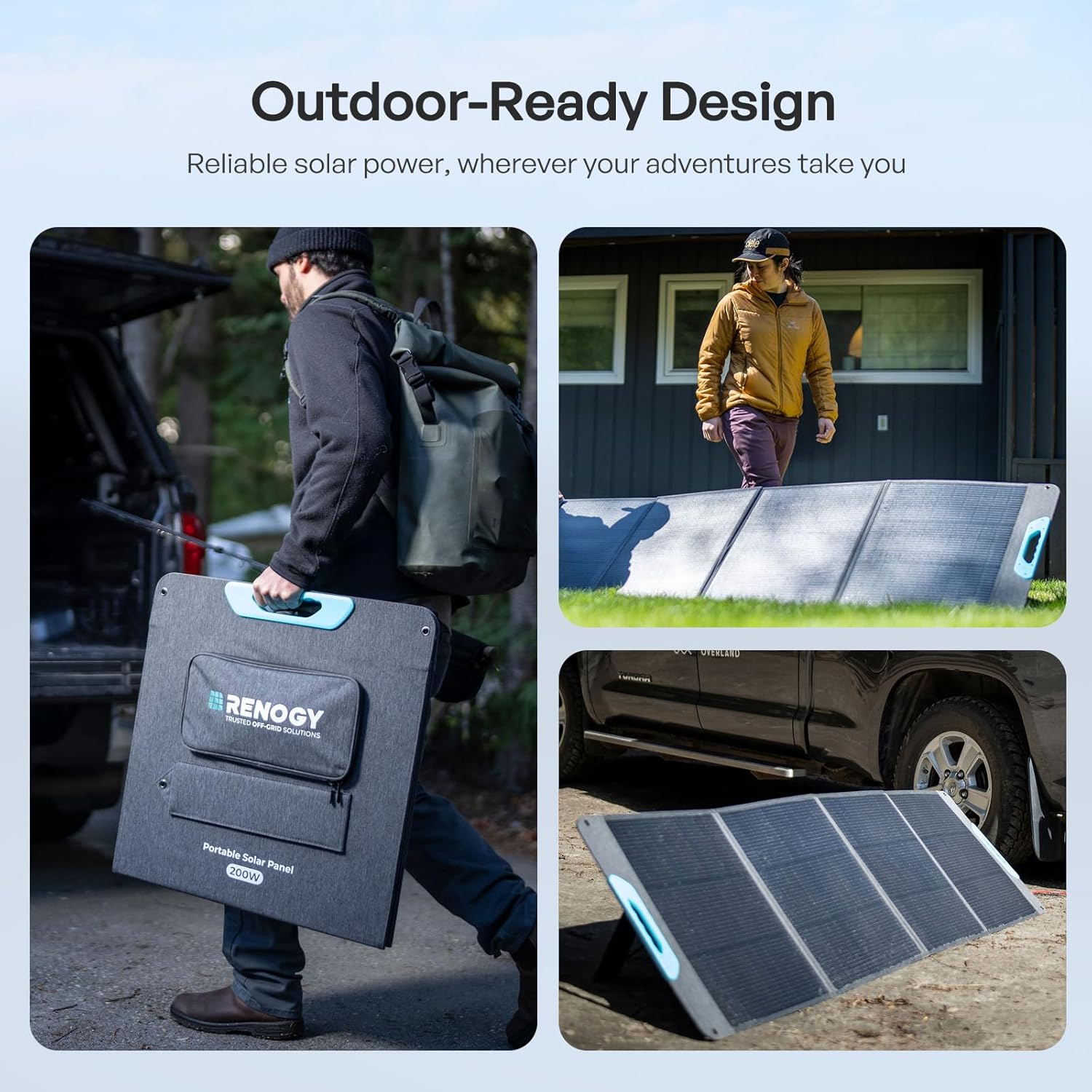 Renogy 200W Portable Solar Panel, IP65 Waterproof Foldable Solar Panel Power Backup, Solar Charger for Power Station RV Camping Off Grid