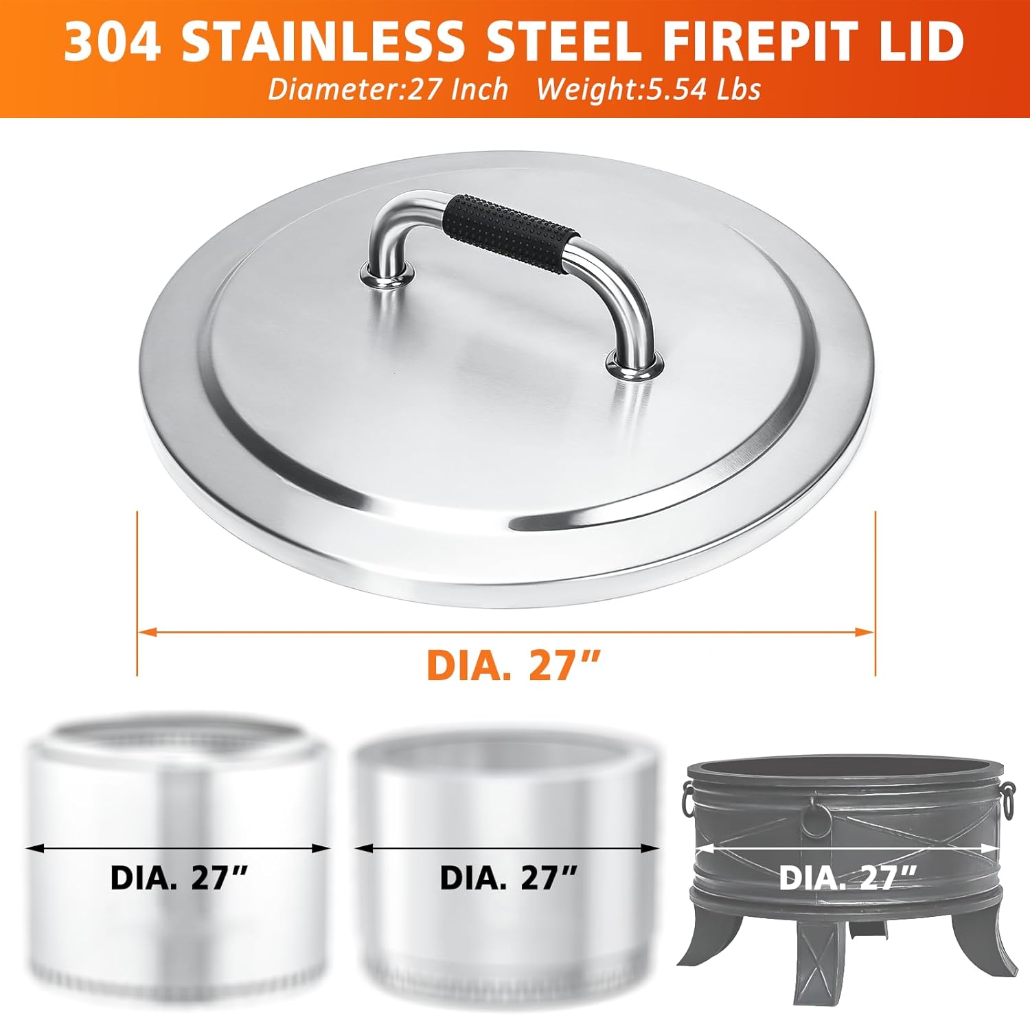 Hisencn Fire Pit Lid for Solo Stove Yukon, 27