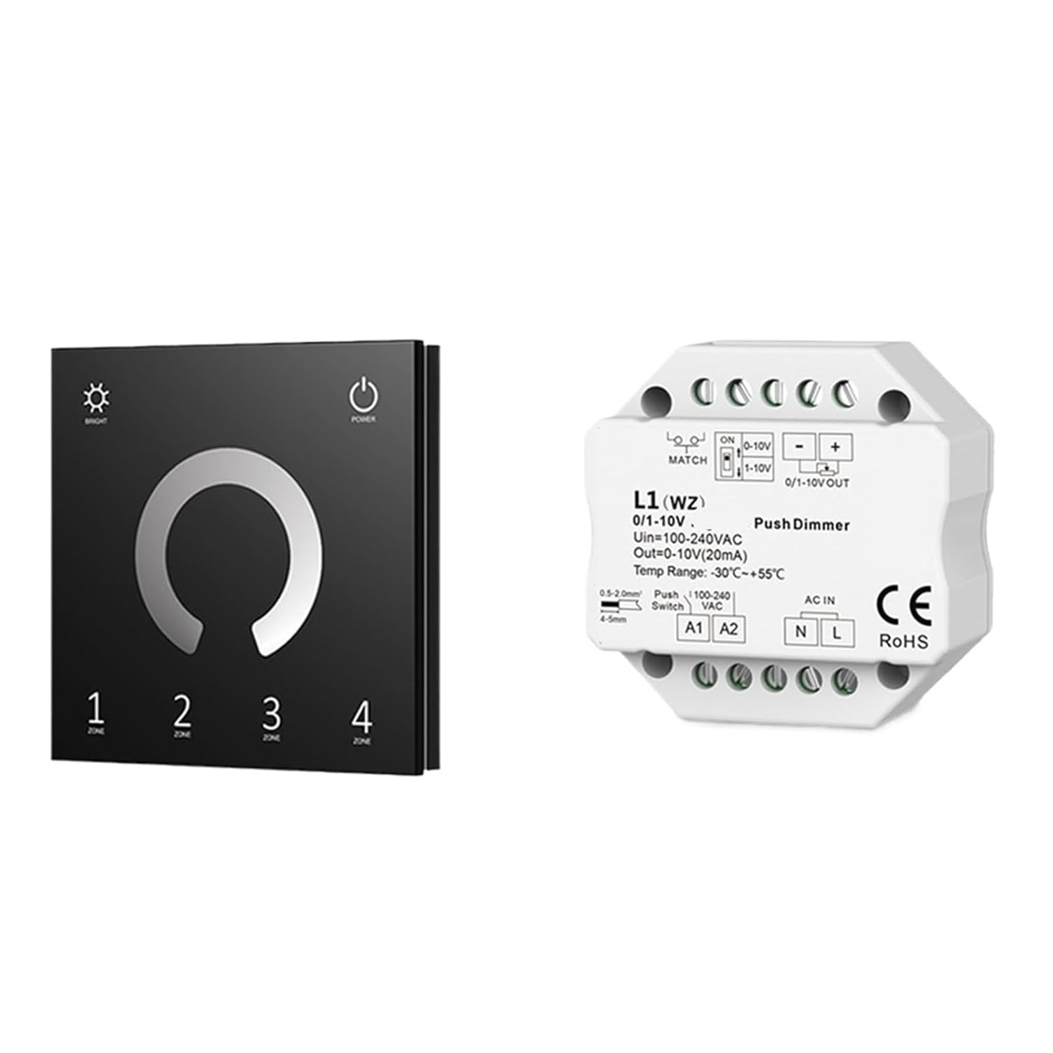 0/1-10V 3.0 AC LED Dimmer Switch Module 110V 220V Control Wall Mount Touch Remote Control(L1-WZ-T11B)