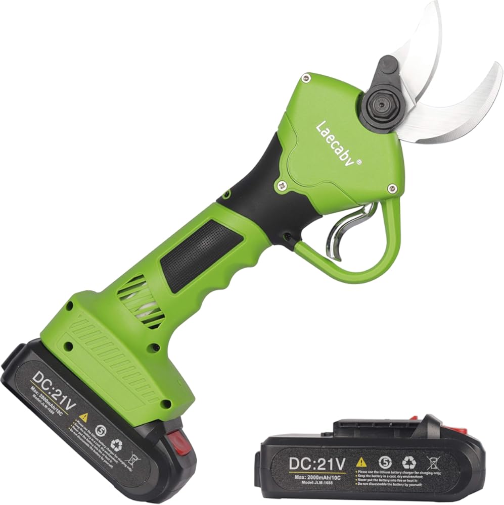 Laecabv Electric Branch Cutter Scissors 21V Li-ion Battery 30mm Cordless Garden Pruning Shears Fruit Tree Bypass Orchard Grapevine Economical Sharp Cutting Tool