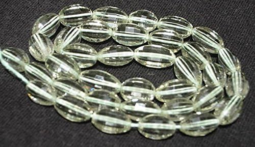 Full 7 Inches Strand. - Super Finest Large 12x7-10x6mm AAA Natural Green Amethyst Checker Cut Barrel Beads