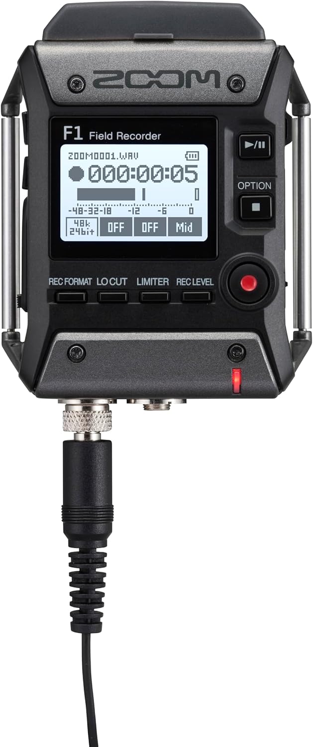 Zoom F1 Field Recorder with Lavalier Microphone