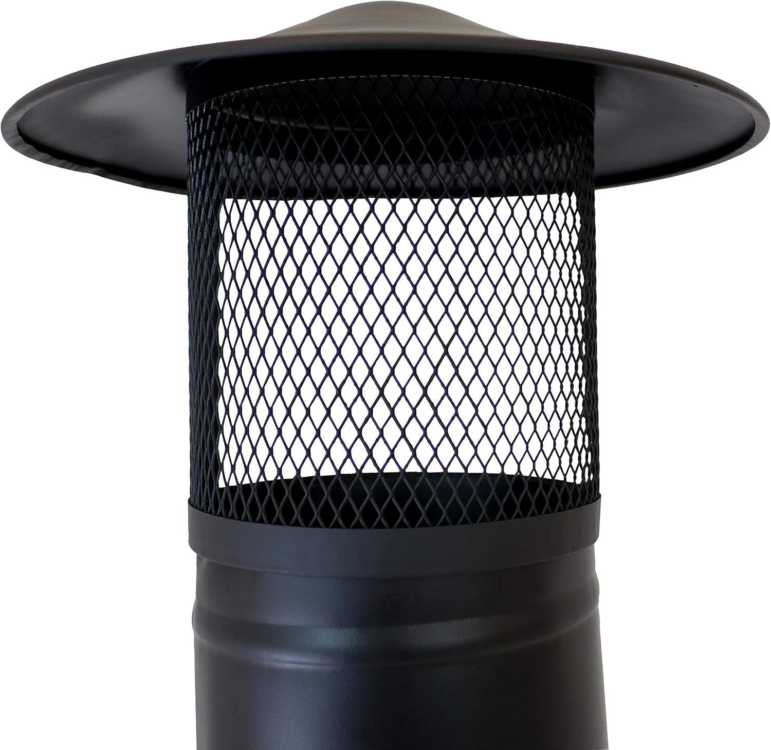 Sunnydaze 66-Inch Black Heavy-Duty Steel Wood-Burning Chiminea with Rain Cap - High-Temperature Paint Finish