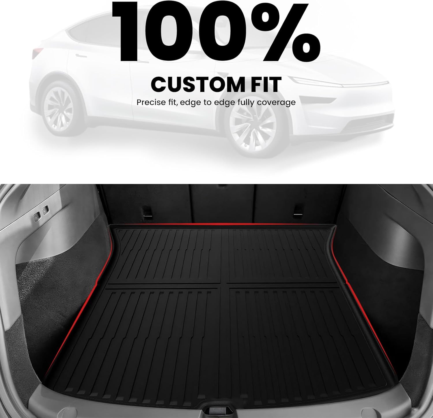 LASFIT Trunk Mats for Tesla Model Y Juniper 2025/2026 Cargo Liners Car Accessories, Custom Fit TPE All Weather Trunk Liners Frunk Rear Sub Trunk Mats Set 4PCS