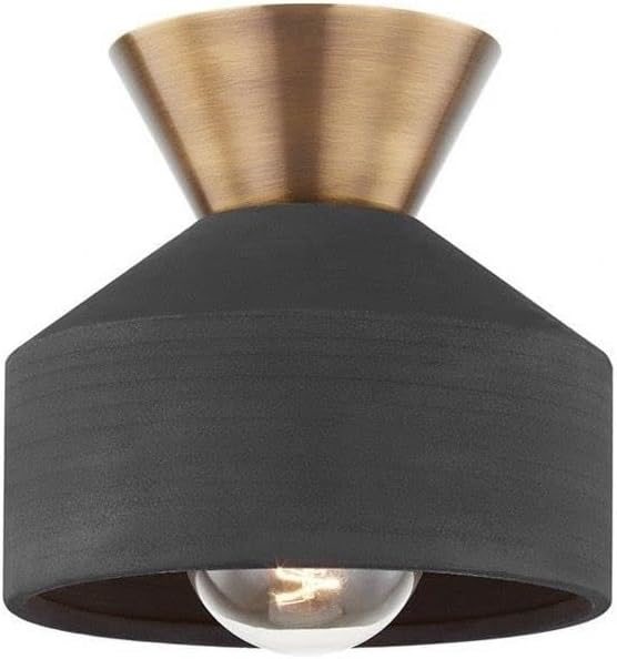 Troy Lighting C9808-PBR/CBK Covina - 1 Light Flush Mount-7.75 Inches Tall and 7.75 Inches Wide