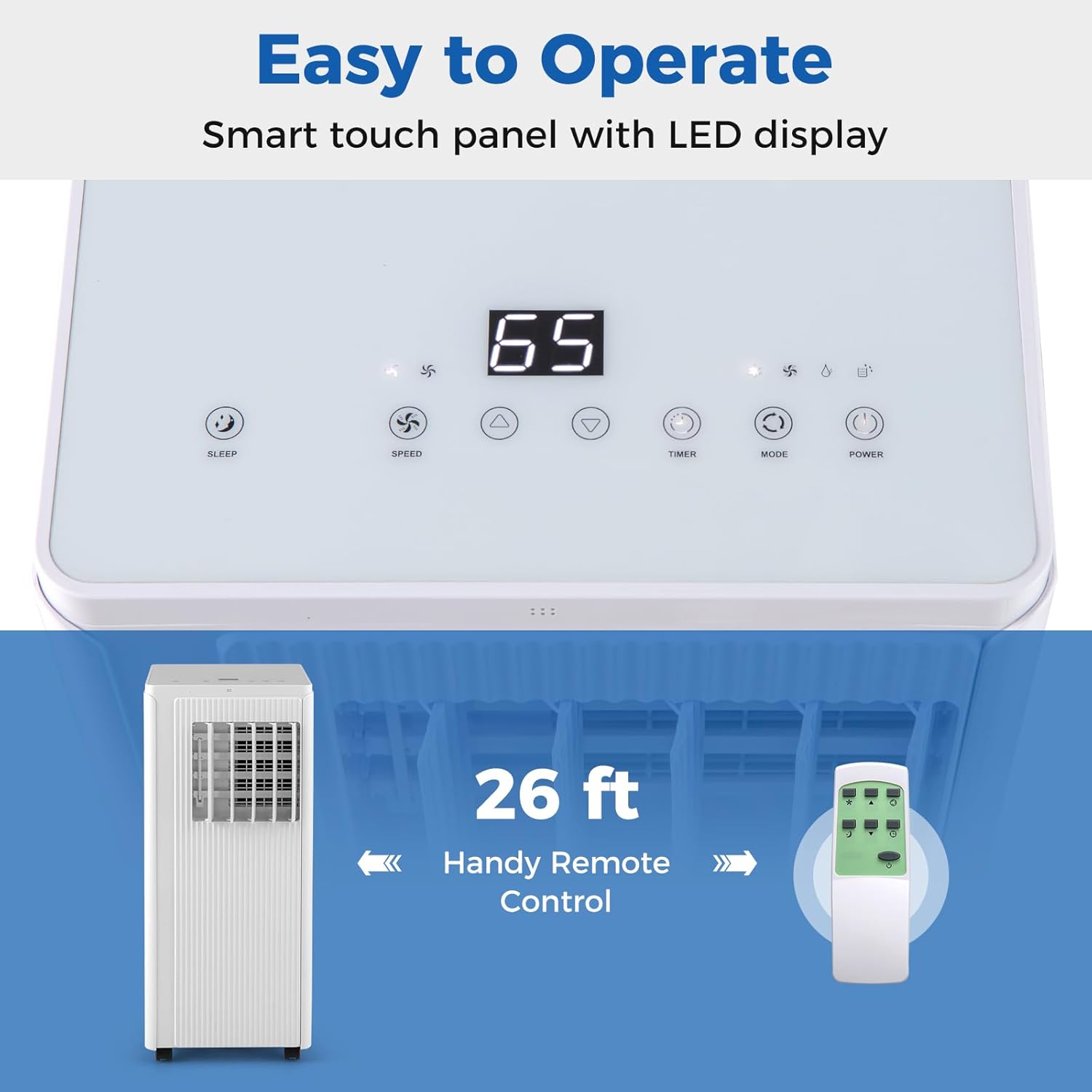 DORTALA Portable Air Conditioners 10000 BTU, Portable AC Unit with Cool, Fan & Dry Mode, Quiet Standing Air Conditioner with Remote, 24H Timer, Sleep Mode & Installation Kit, Cools up to 350 Sq. Ft