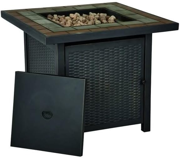 Living Accents Square Propane Fire Pit 25 in. H x 30 in. W x 30 in. D Steel