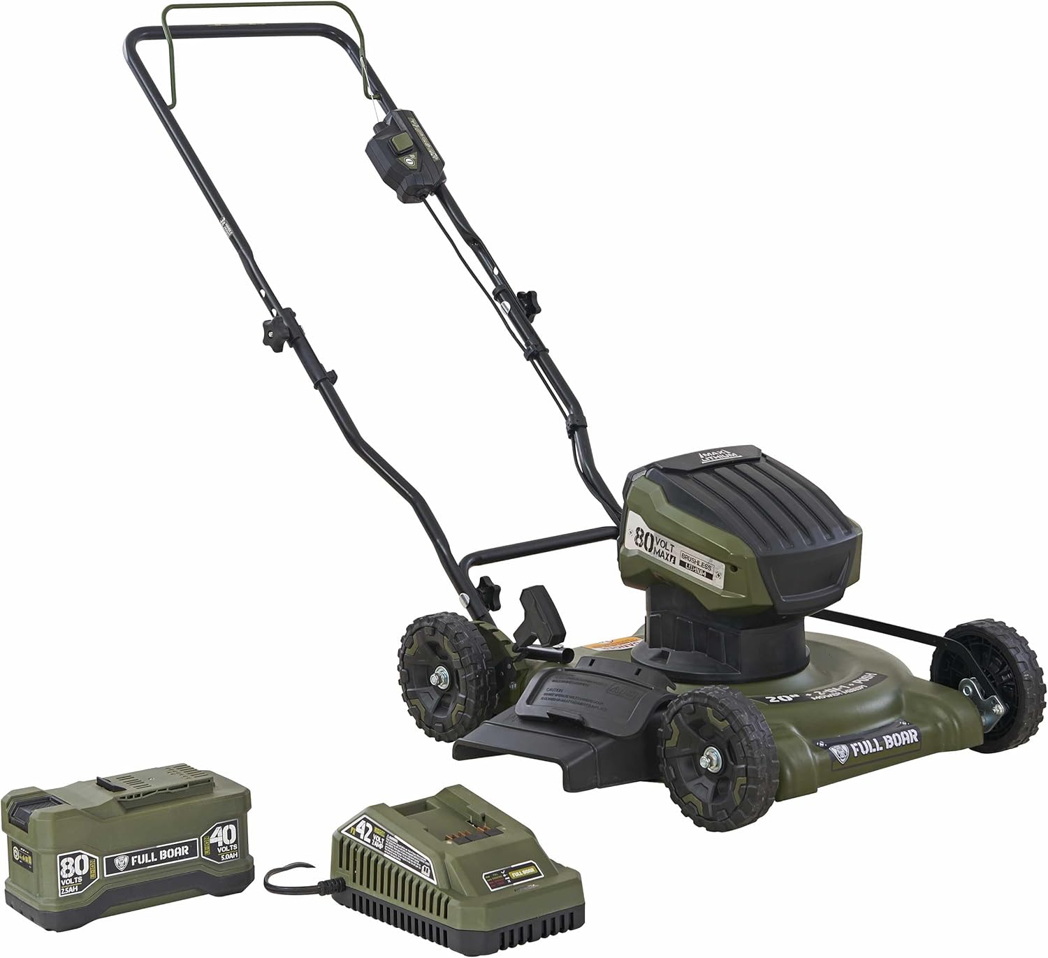 80V Brushless 20 in. Cordless Battery Walk Behind Push Lawn Mower, 2.5 Ah Battery and 1 Charger Included