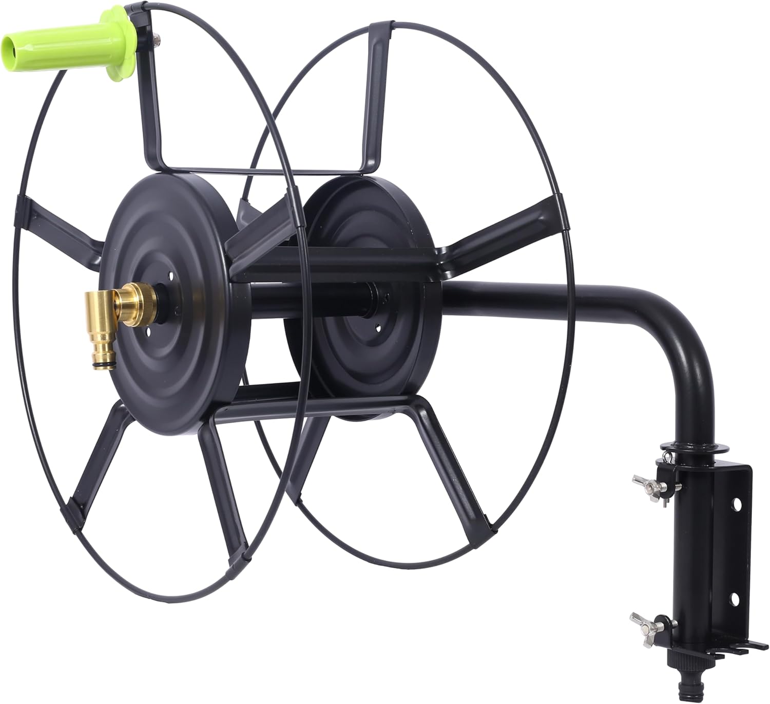 Swivel Hose Reel Wall Mount - 180 Degree Pivot Hose Hanger - Great for Garden Storage - Hose Holder Wall Mount for Air Hose - Heavy Duty Steel Hose Hanger