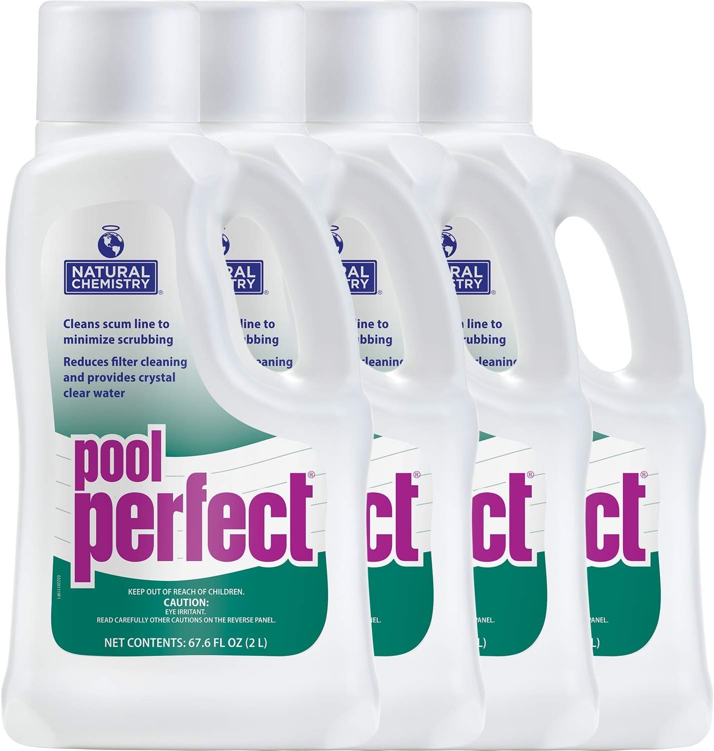 Natural Chemistry Pool Perfect, 2 L, 4 Pack, Pool Cleaner to Eliminate Contaminant, Debris, and Other Residue