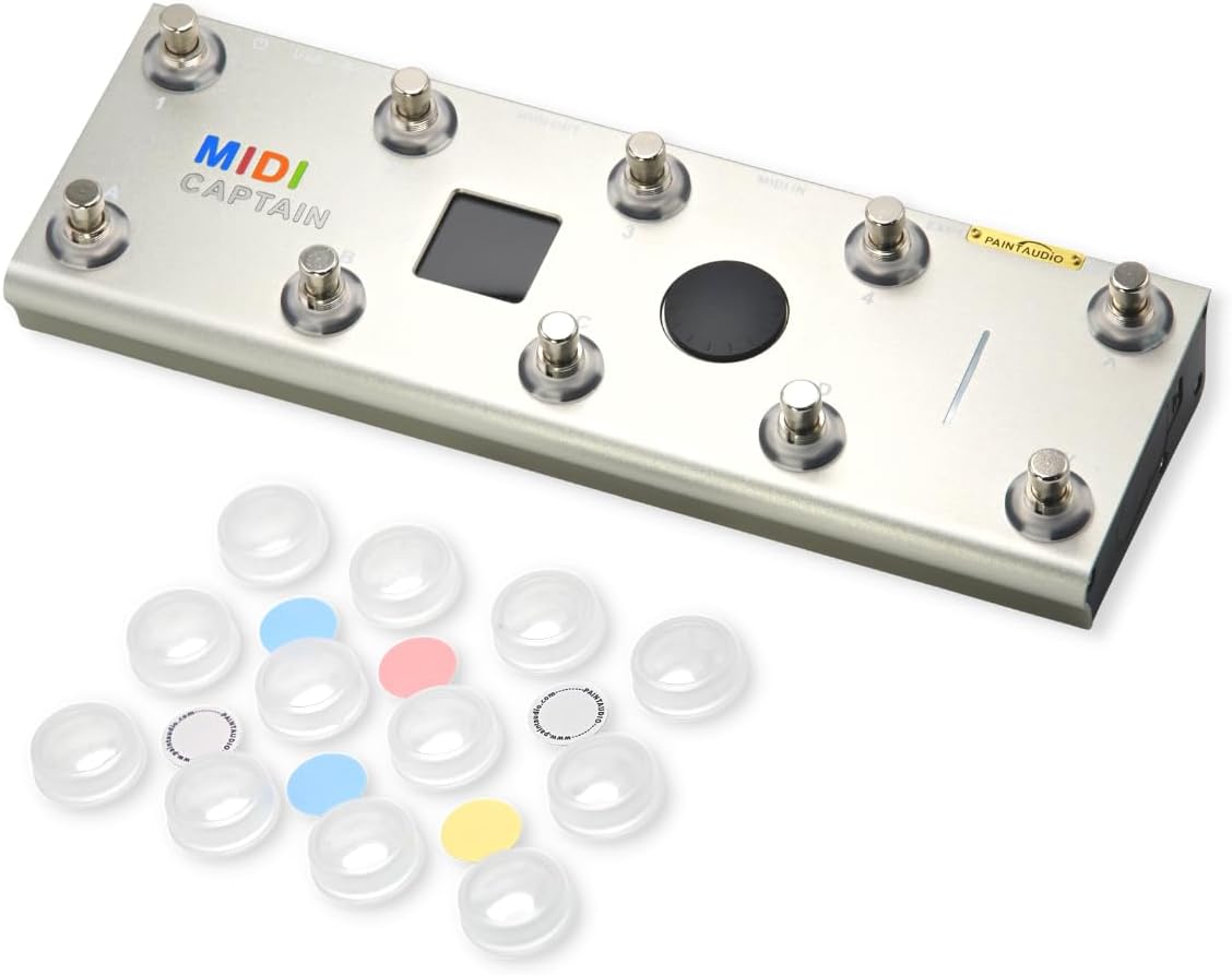PaintAudio MIDI Captain Foot Controller Multi-Effects Keyboards Synthesizer USB-MIDI musical software Bias with Time Engine Function Support all PC/CC/Note commander 10 Foot Switches with 12 PCS Caps